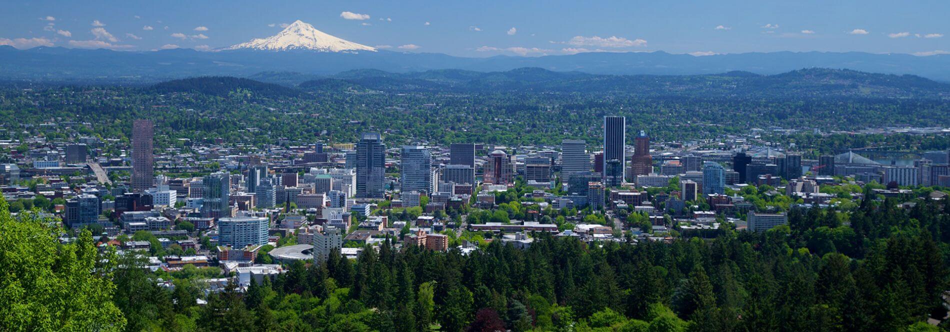 Skyline photo of Portland, OR.